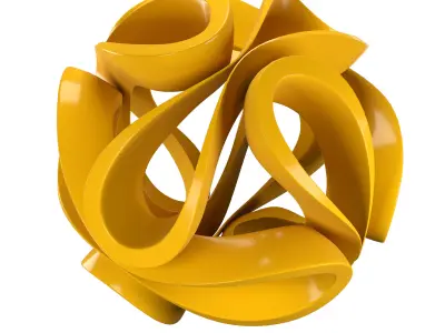 Tabachin Ribbion street yellow sculpture 3D model