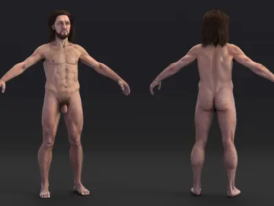  Prehistoric Humans and Mammoth Fur Rigged Collection 