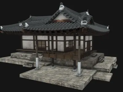 Korean Traditional House  Hanok 02 Low-poly 3D model