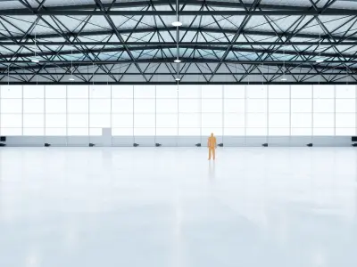 Airplane Hangar Interior 7 Low-poly 3D model