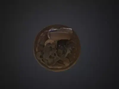 Unearthed Enigma Stone Sculpture Low-poly 3D model