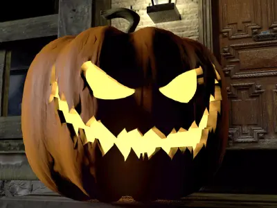 Scary Carved Pumpkin 3D model