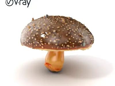 Suillus Granulatus Mushroom Detailed Model Pack Low-poly 3D model