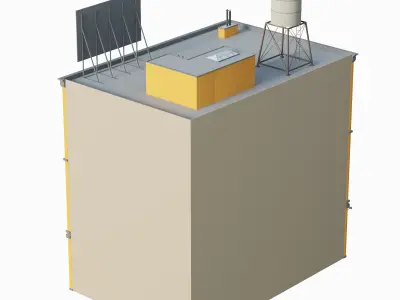 Stylized Apartment Building Low-poly 3D model