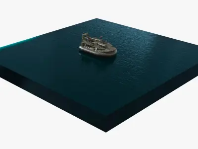  Amphibious Military Hovercraft on Water 