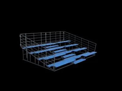 Metal school Bleachers 3D model
