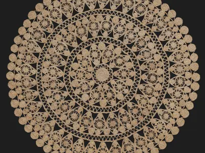 HM Home patterned jute rug and Ikea 3D model