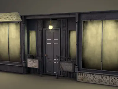 Aged Vintage Storefronts 3D model