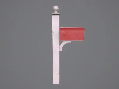 Old mail box - low poly Low-poly 3D model