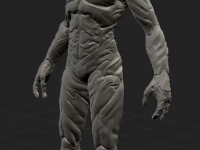 Alien Cyborg Ninja Character Low-poly 3D model