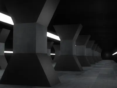 Sci Fi WareHouse 3D model 11