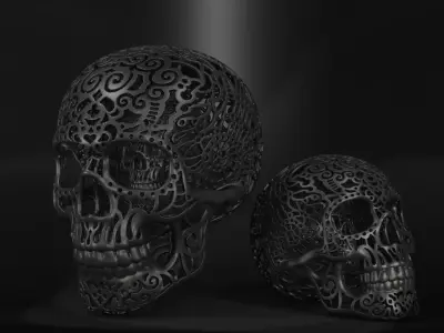 Mexican calavera wire skull with wire skull inside 3D print model