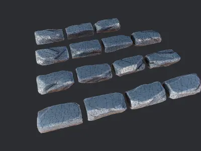 Stylized Stone blocks 3D model