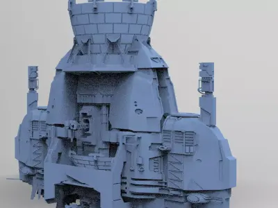 Sci-Fi Robot Tower Base 4 3D model