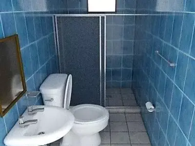 Realistic Bathroom toilet - toilet Low-poly 3D model