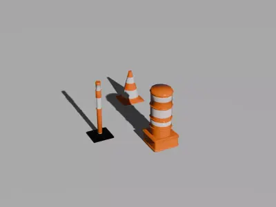 Low Poly Isometric Urban Street Pack Low-poly 3D model