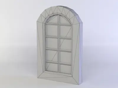 Window arched Low-poly 3D model