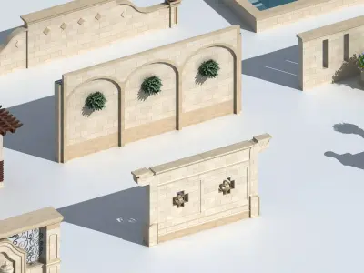 Fence in classic style with  3D model