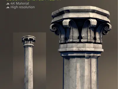 Column Castle Pillar 1 Low-poly 3D model