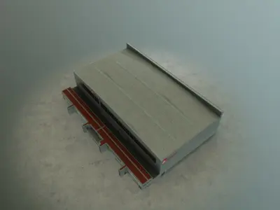 EDDB Airberlin Hangar Low-poly 3D model