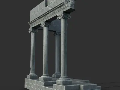 Low poly Ancient Roman Ruin Construction Pack - White Granite Low-poly 3D model