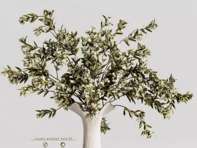 plants bouquet vase 35 3D model