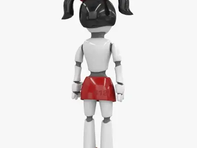 Robot Girl Low-poly 3D model