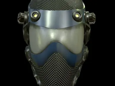 Helmet sci fi 4 texture options low and high poly Low-poly 3D model