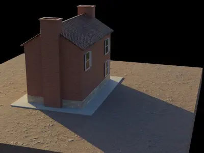 European House Low-poly 3D model