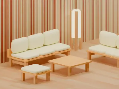 Living Room Set Vol 1 Combined Model 3D model