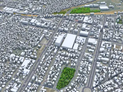 Nampula Mozambique 15km AI Low-poly 3D model