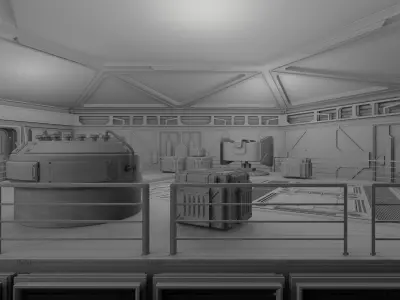 Laboratory control room 3D model