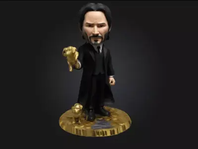  John Wick Stylized 3D Printable Caricature 3D print model