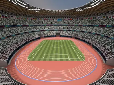 Tokyo National Olympic Stadium Football Field 3D model
