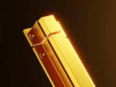 Golden Barrel Bolt Lock - Realistic Architectural Model 3D model