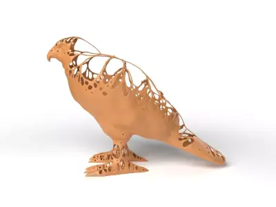 Hawk Dust Voronoi Low-poly 3D model