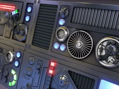 SciFi Space High Tech Wall Panel Custom 3D model