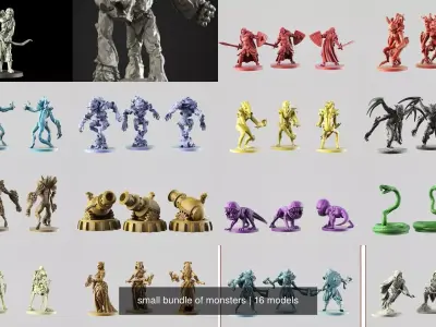 small bundle of monsters 3D Model Pack