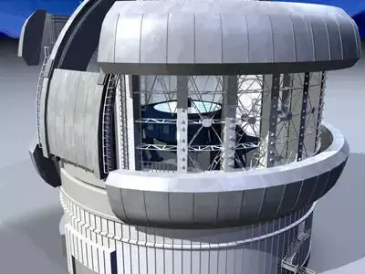 Observatory with telescope 3D model