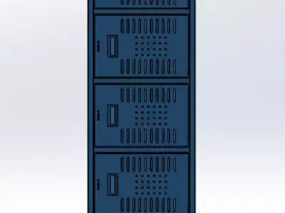 Industrial locker 6 door in metal 3D model
