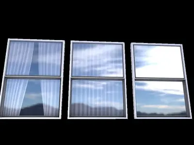 Windows three with sky Low-poly 3D model