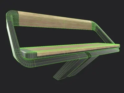 Bench 01 Low-poly 3D model