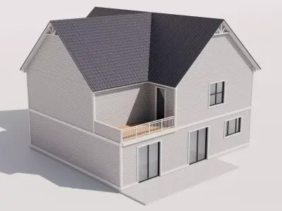 Traditional Style House Low-poly 3D model