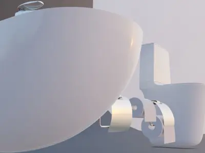 toilet and toiletries  Low-poly 3D model