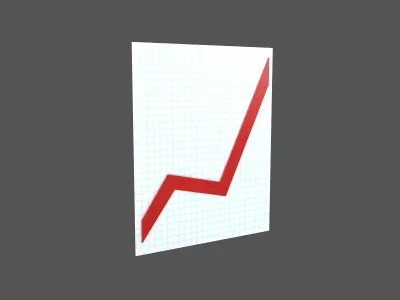 Chart Increasing Emoji v1 001 Low-poly 3D model