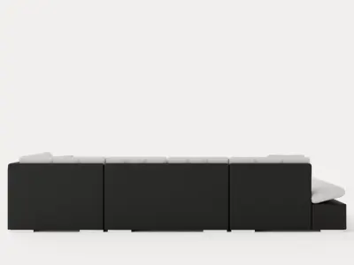 Zumar U Bed Sofa Divan With Storage Left Black Light Low-poly 3D model