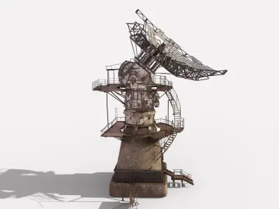 Broken Radar Station-Satellite Dish 3D model