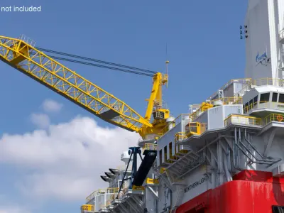  Offshore Oil Rig Platform Rigged 