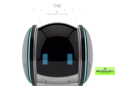 Cute rolling bot toy 3D model