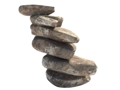 Stacked rock  Low-poly 3D model